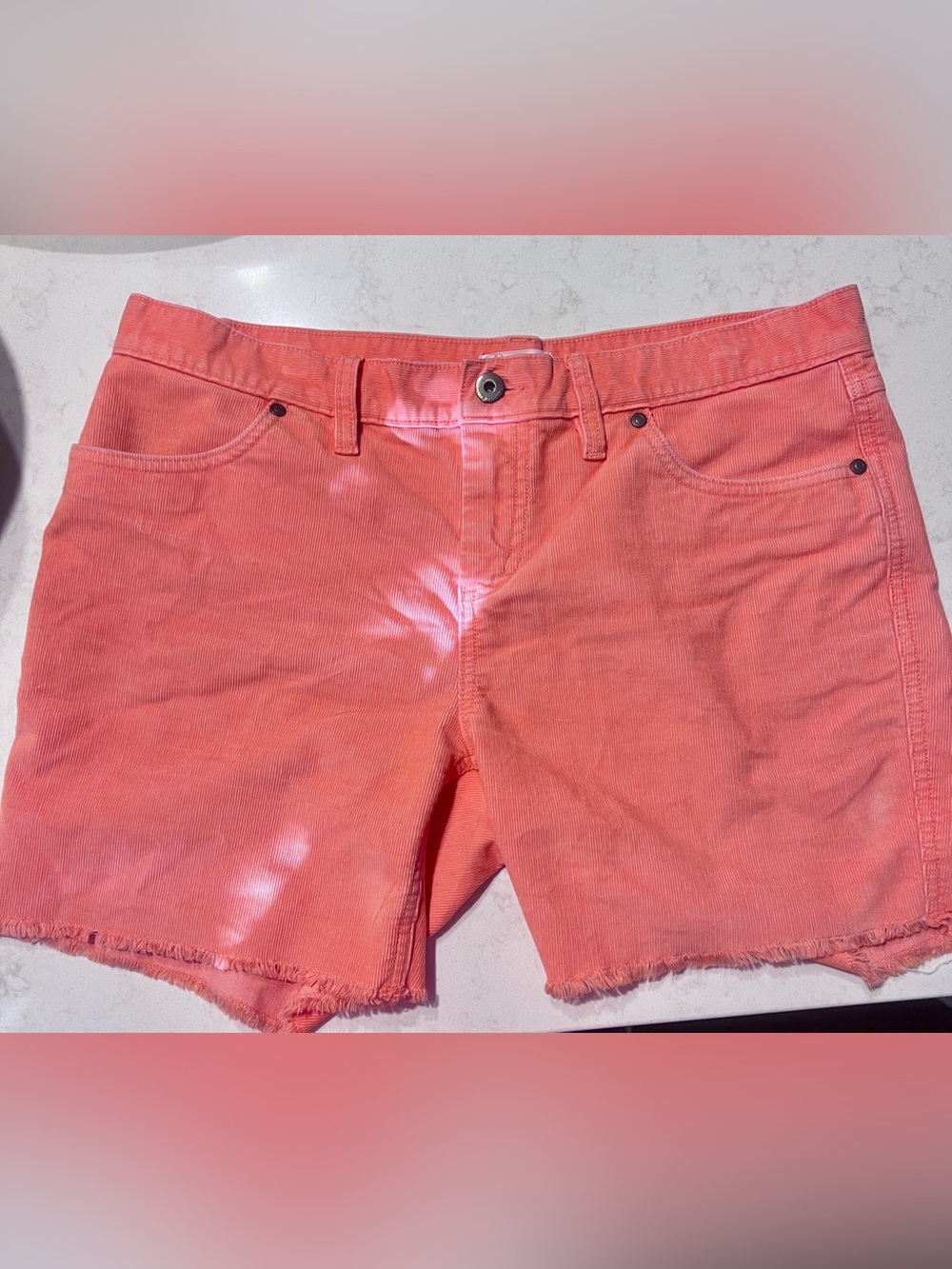Carve Designs Coral Pink Frayed Hem Jean Shorts